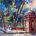Landscape watercolor painting titled 'Landscape 2', 15x22 inches, by artist Sadek Ahmed on Paper