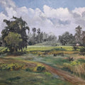 Landscape oil painting titled 'Landscape 3', 10x12 inches, by artist Pabitra Kundu on Canvas Board