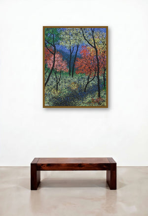 Landscape 9 (Enchanted Forest) by artist Sanjay Devsale displayed in a Eclectic Dining Room