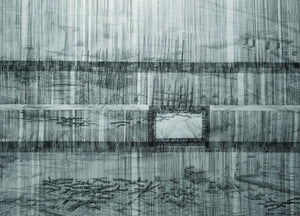 Abstract watercolor painting titled 'Landscape', 30x39 inches, by artist Pratap Manna on Acid Paper