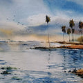 Landscape watercolor painting titled 'Landscape', 22x15 inches, by artist Prasanta Maiti on Paper