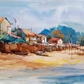 Landscape watercolor painting titled 'Landscape', 22x15 inches, by artist Prasanta Maiti on Paper