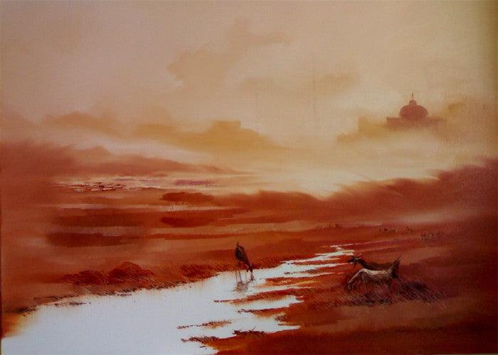 Landscape I Painting by Narayan Shelke | ArtZolo.com