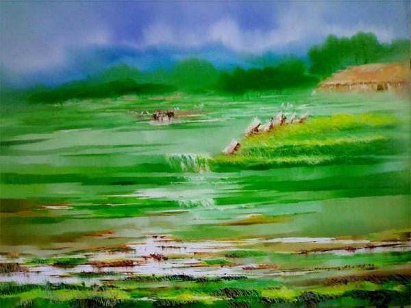 Landscape Iv Painting by Narayan Shelke | ArtZolo.com