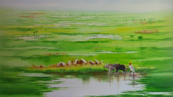 Landscape Viii Painting by Narayan Shelke | ArtZolo.com