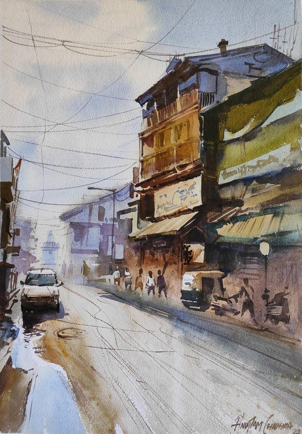 Laxmi Road Pune Painting by Anupam Chauhan | ArtZolo.com