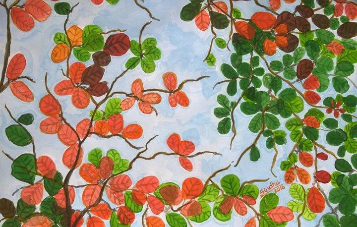 Leaves In Flowers Colours Painting by Sindhulina Chandrasingh | ArtZolo.com
