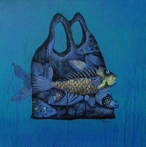 Animals acrylic painting titled 'Life', 24x24 inches, by artist Pooja Shelke on Canvas