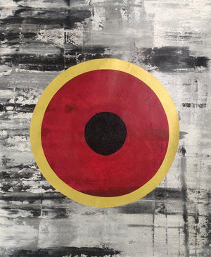 Abstract acrylic painting titled 'Life', 48x38 inches, by artist Rasid Pathan on Canvas