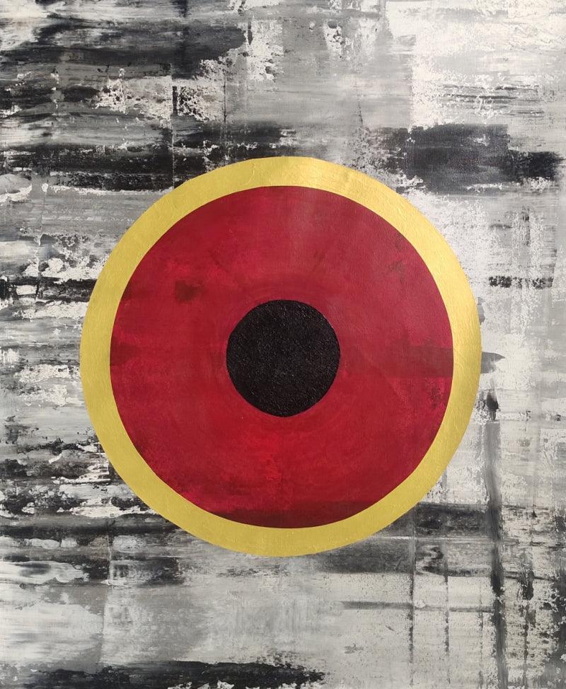 Abstract acrylic painting titled 'Life', 48x38 inches, by artist Rasid Pathan on Canvas