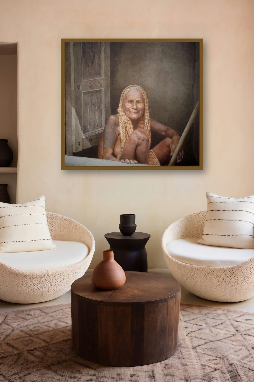 Life (Lines of Time) by artist Raghunath Sahoo displayed in a Contemporary gallery