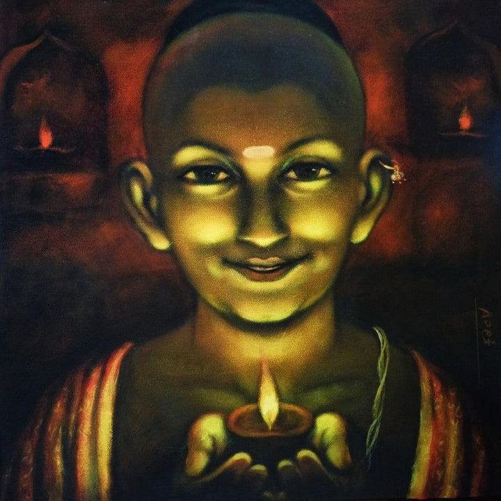 Light Of Lamp Painting by Apet Pramod | ArtZolo.com