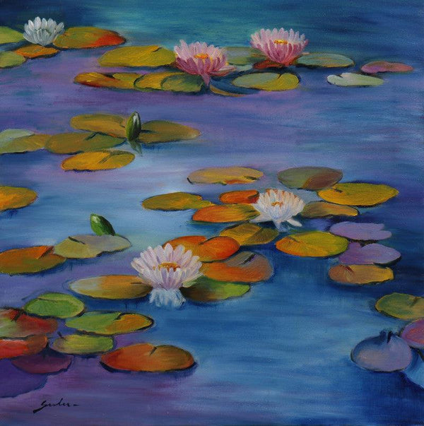 Lily Pond 19 24X24 Painting by Sulakshana Dharmadhikari | ArtZolo.com