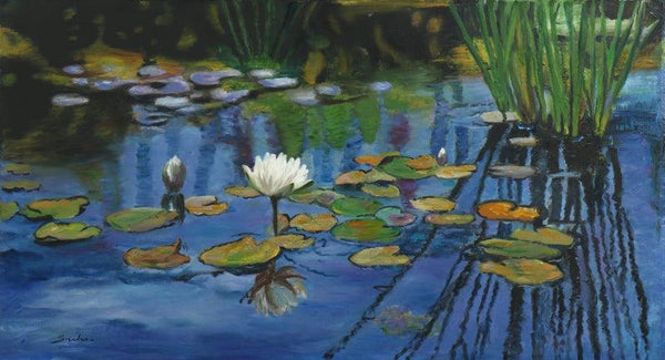 Lily Pond 10 Painting by Sulakshana Dharmadhikari | ArtZolo.com