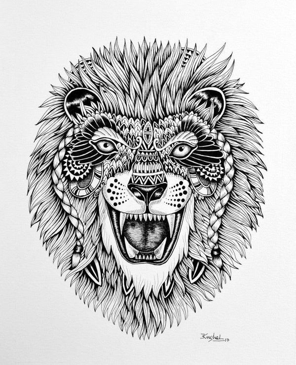 Lion 1 Drawing by Kushal Kumar | ArtZolo.com