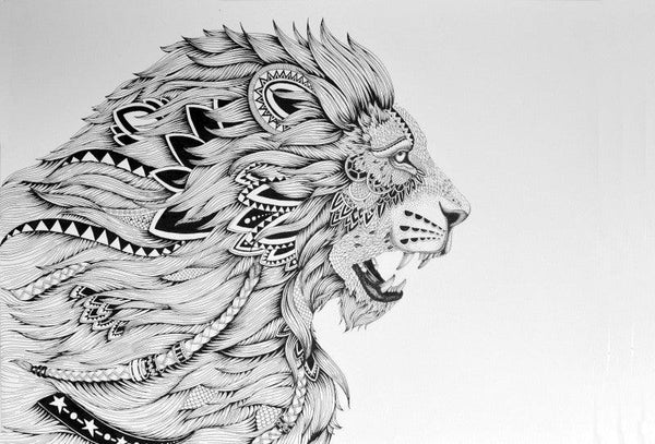 Lion King Drawing by Kushal Kumar | ArtZolo.com