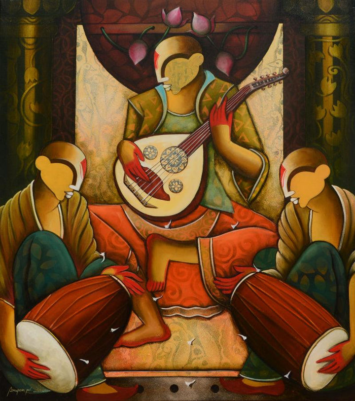 Listen To The Rhythm Of Renewal Painting by Anupam Pal | ArtZolo.com