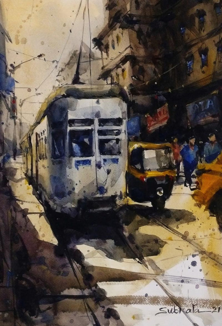 Locomotive 17 Painting by Subrata Malakar | ArtZolo.com