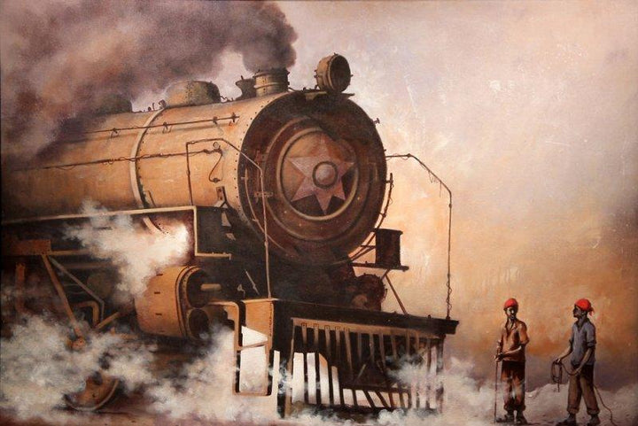 Locomotive13 Painting by Kishore Pratim Biswas | ArtZolo.com