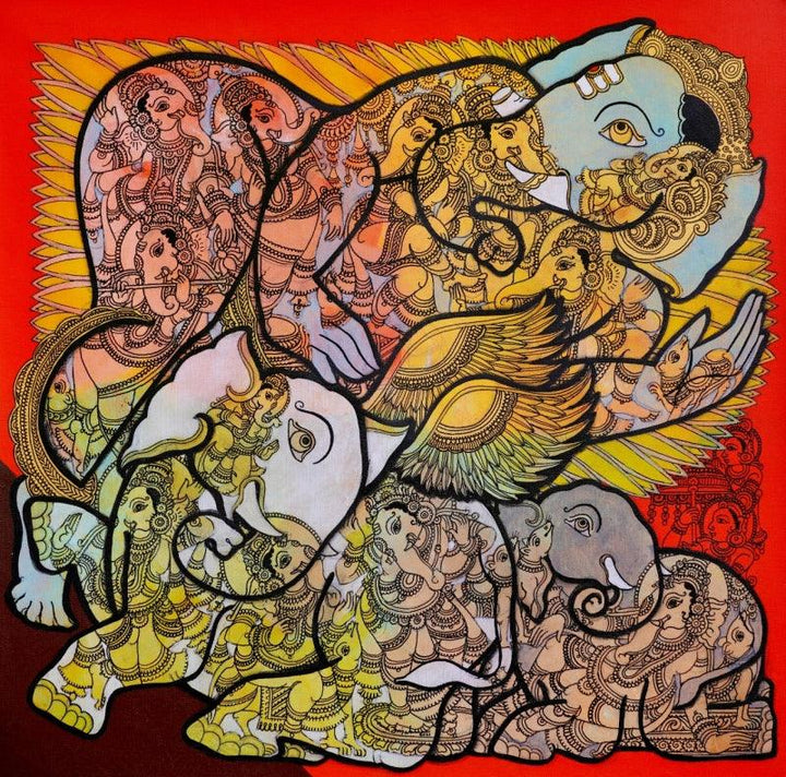 Lord Ganesha Painting by Ramesh Gorjala | ArtZolo.com