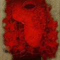 Religious mixed media painting titled 'Lord Ganesha', 30x24 inches, by artist Basuki Dasgupta on Canvas