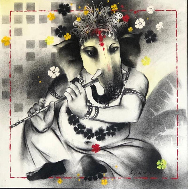 Lord Ganesha Painting by Ajay De | ArtZolo.com