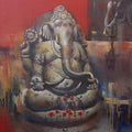 Religious acrylic painting titled 'Lord Ganesha', 30x24 inches, by artist Atul Gendle on Canvas
