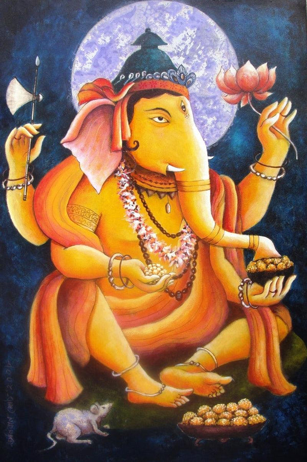 Lord Ganesha Painting by Anirban Seth | ArtZolo.com