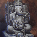 Religious acrylic painting titled 'Lord Ganesha', 36x18 inches, by artist Atul Gendle on Canvas