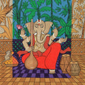 Figurative acrylic painting titled 'Lord Ganesha', 23x18 inches, by artist Chetan Katigar on Canvas
