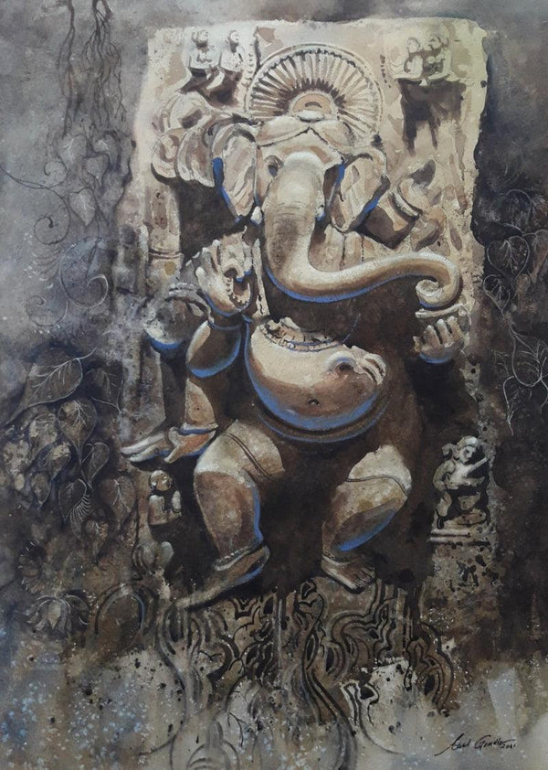 Lord Ganesha Painting by Atul Gendle | ArtZolo.com