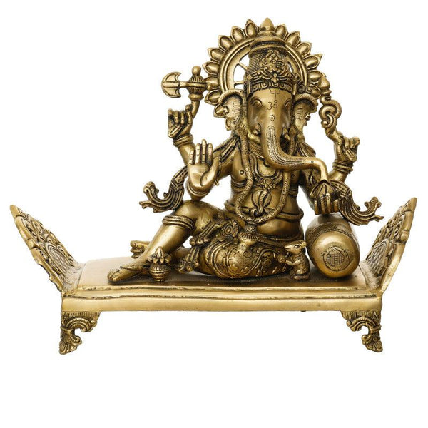 Lord Ganesha In Resting Pose Handicraft by Brass Handicrafts | ArtZolo.com