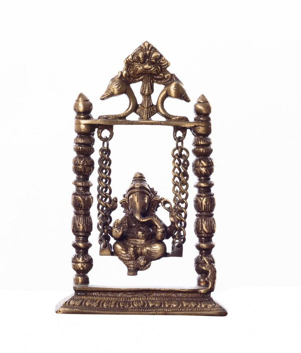 Lord Ganesha On Jhoola Handicraft by Brass Handicrafts | ArtZolo.com