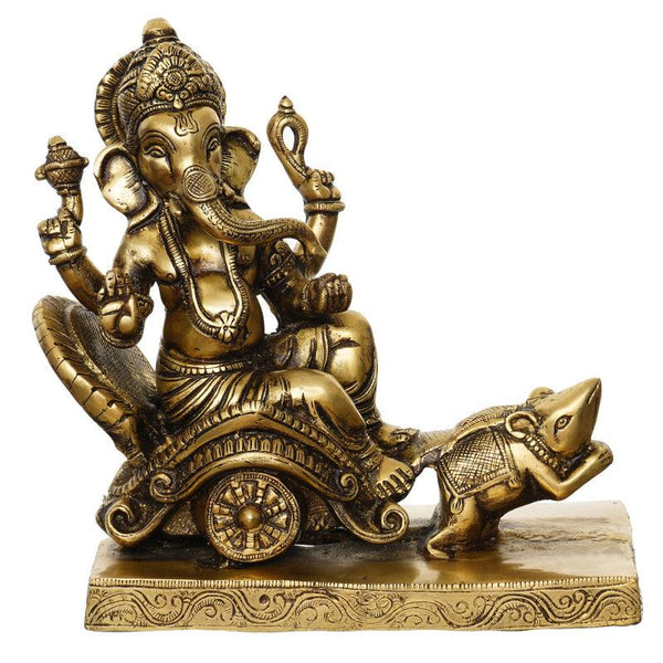 Lord Ganesha On Mushak Savari Handicraft by Brass Handicrafts | ArtZolo.com