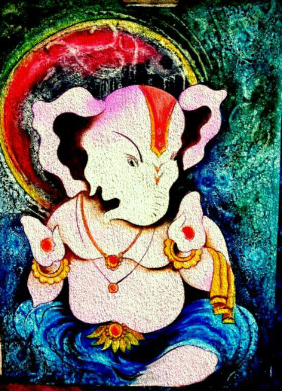 Lord Ganesha With A Unique Look Painting by Mohd Shakeel Saifi | ArtZolo.com
