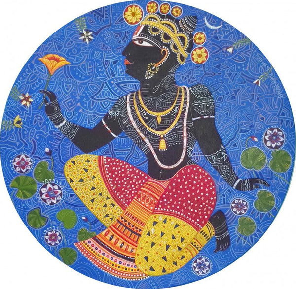 Lord Krishna 1 Painting by Bhaskar Lahiri | ArtZolo.com