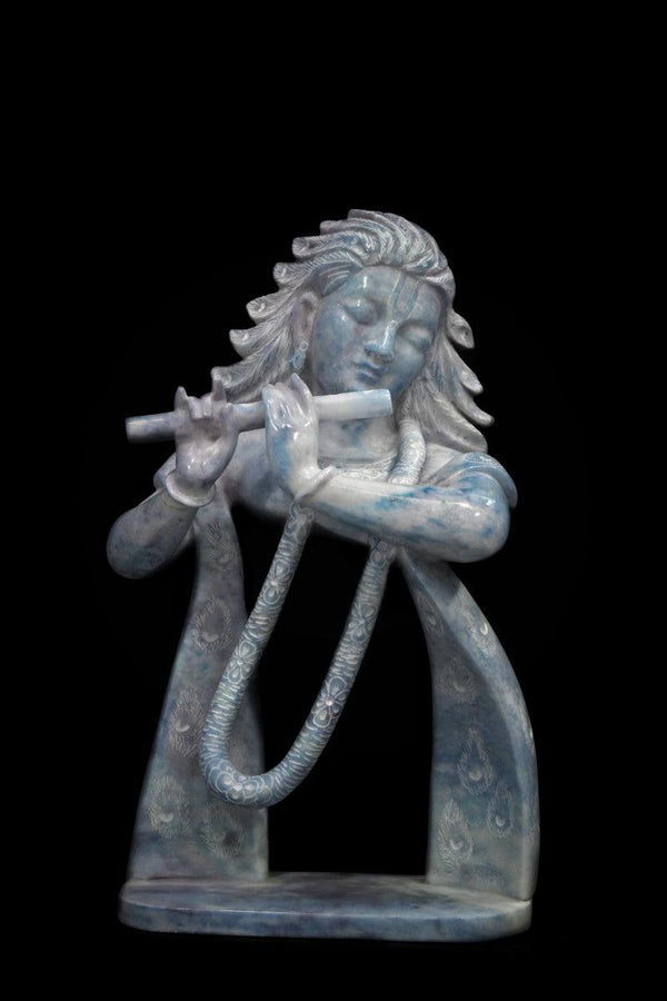 Lord Krishna Playing Flute Sculpture by Ravi Mishra | ArtZolo.com