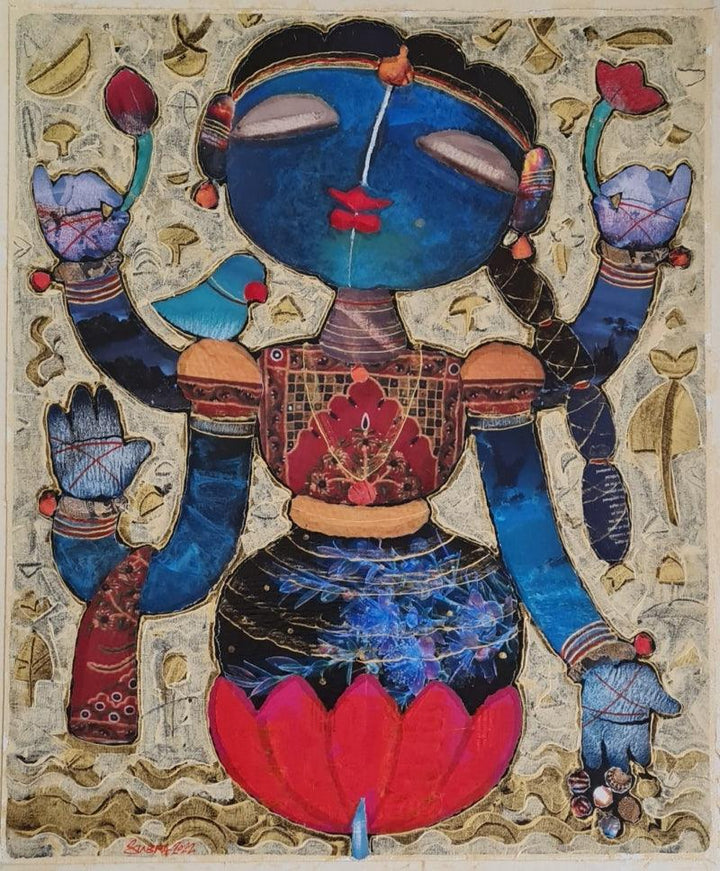 Lord Lakshmi Painting by G Subramanian | ArtZolo.com