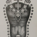 Religious pen drawing titled 'Lord Shiva', 30x18 inches, by artist Bhaskar Lahiri on Paper Board
