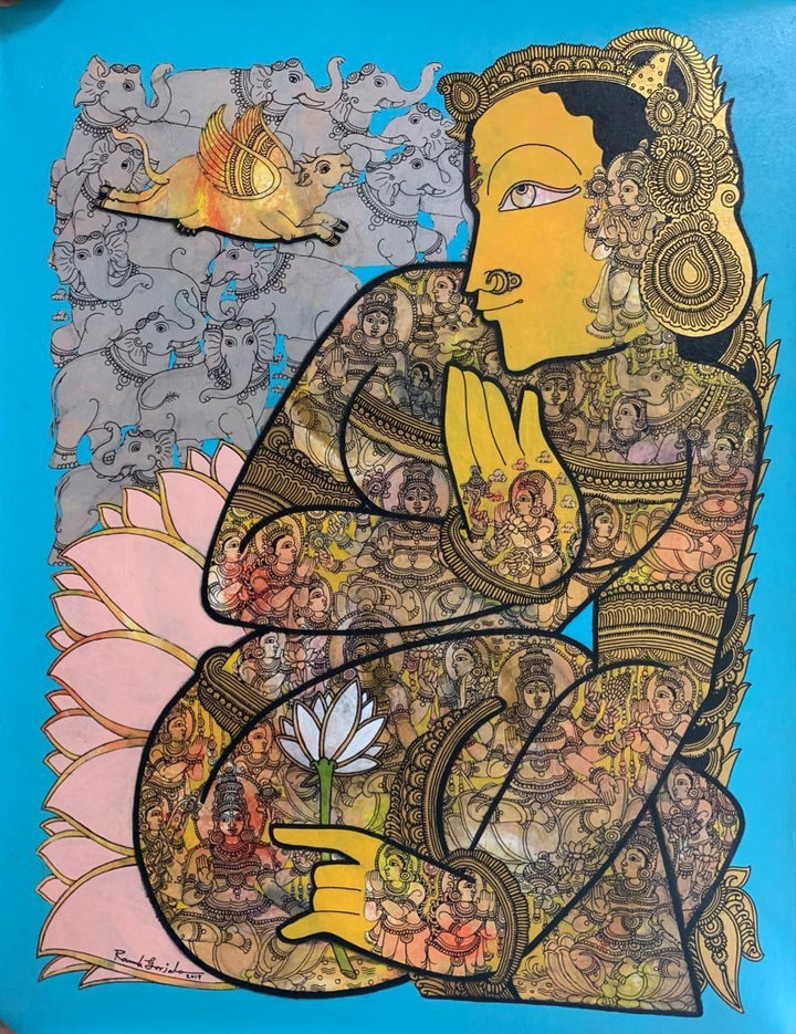 Lord Vishnu 3 Painting by Ramesh Gorjala | ArtZolo.com