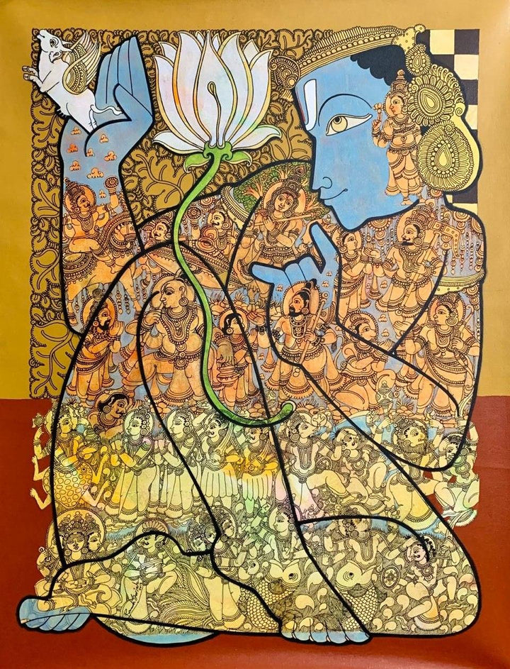 Lord Vishnu 6 Painting by Ramesh Gorjala | ArtZolo.com