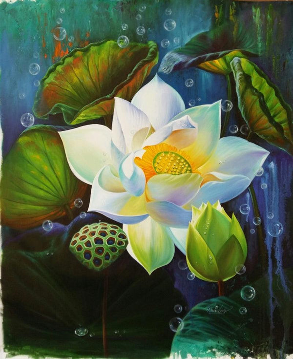 Lotus 2 Painting by Pradeep Kumar | ArtZolo.com