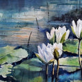 Nature watercolor painting titled 'Lotus 2', 11x15 inches, by artist Jitendra Divte on Paper