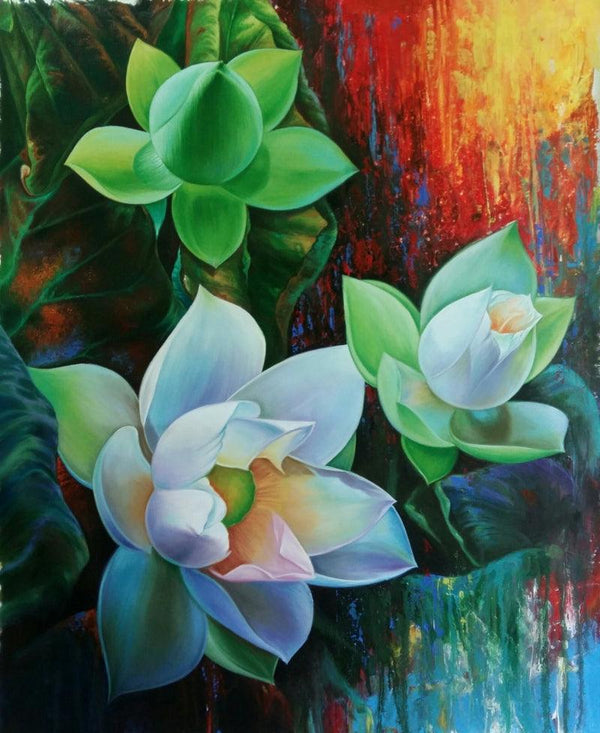 Lotus 4 Painting by Pradeep Kumar | ArtZolo.com