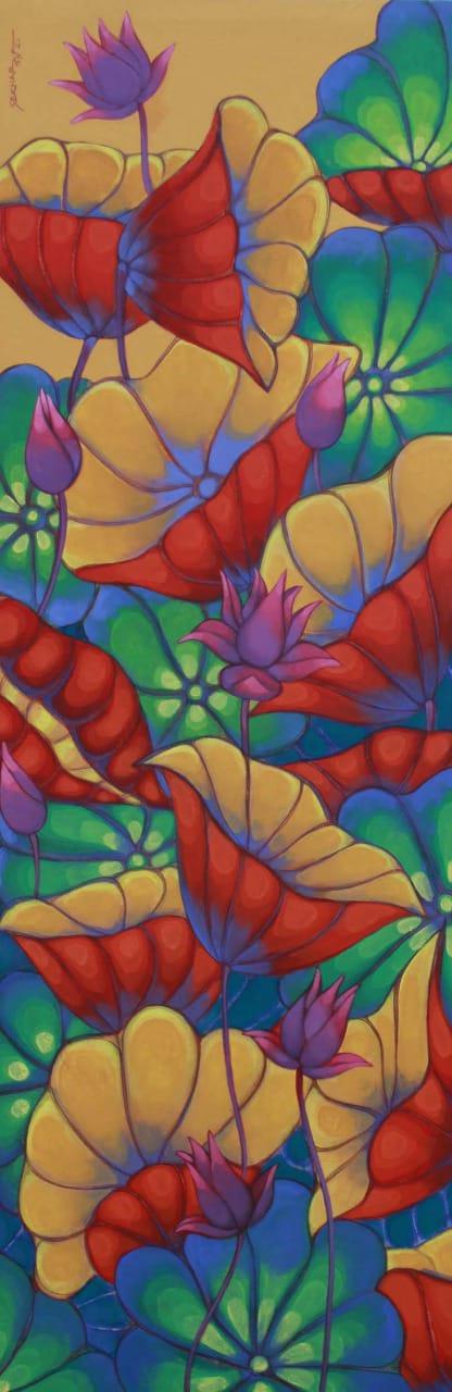 Lotus 9 Painting by Sekhar Roy | ArtZolo.com