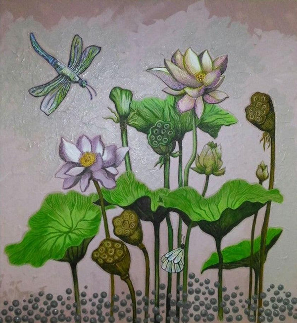 Lotus Painting by Shyamali Paul | ArtZolo.com