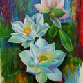 Nature acrylic painting titled 'Lotus', 60x36 inches, by artist Pradeep Kumar on Canvas