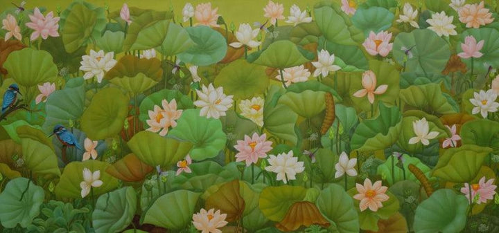 Lotus Series 2 Painting by Roy K John | ArtZolo.com
