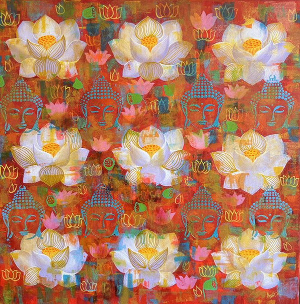 Lotus Sutra Painting by Amita Dand | ArtZolo.com