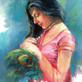 Figurative oil painting titled 'Love 2', 24x30 inches, by artist Raviraj on Canvas Board